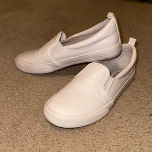 Worn twice. Great condition. Good as new. All white slip on sneakers.